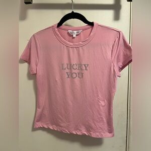 Size XL pink ‘Lucky You’ top